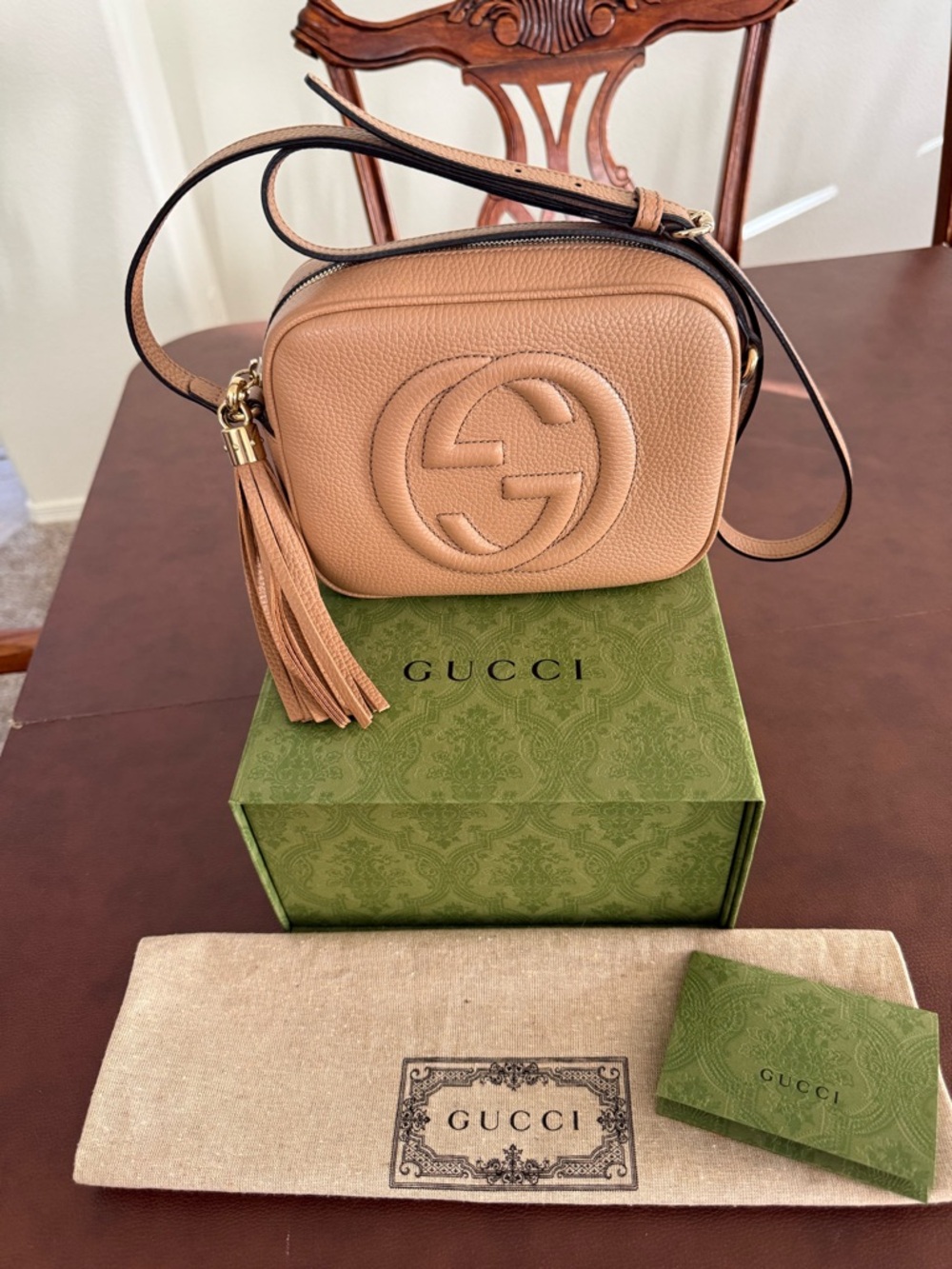 Gucci Soho Disco Tan Leather Crossbody Bag